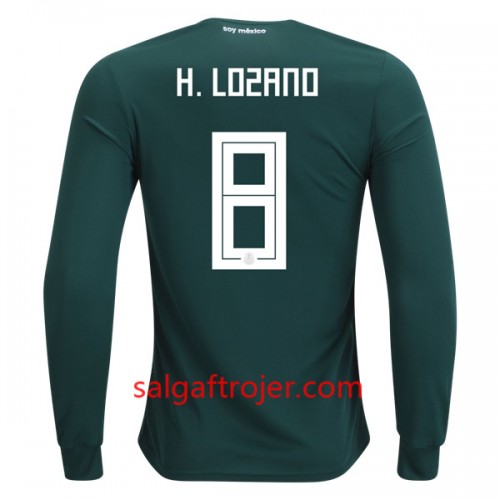 Mexico Fodboldtrøjer H.Lozano 8 Hjemmebanesæt VM 2018 Langærmet Mexico Fodboldtrøjer H.Lozano 8 Hjemmebanesæt VM 2018 Langærmet